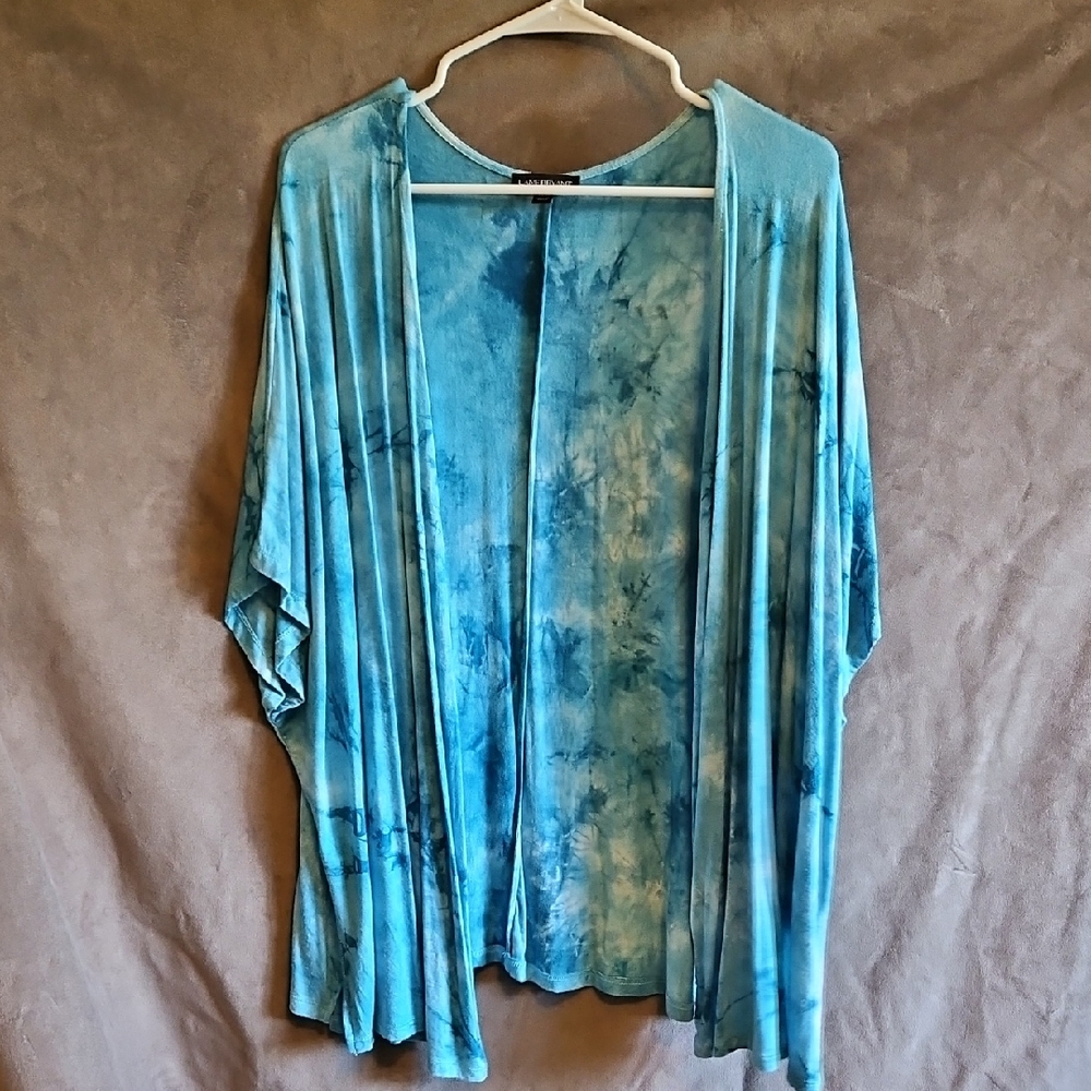 Blue Tie-Dye Women's Lightweight Caridigan. EUC worn 2x